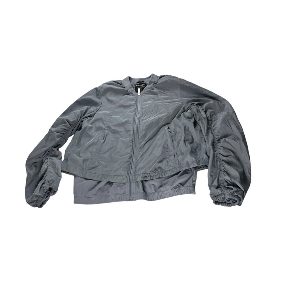 Athleta Jacket Womens Small Gray Full Zip Lightweight Wayfarer Blouson‎ Bomber